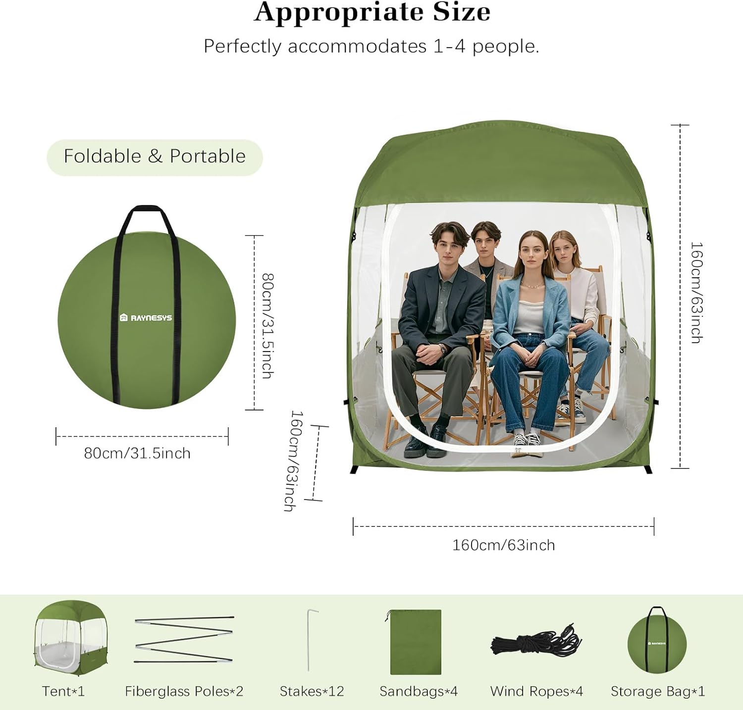 Sports Tent, Instant Weather Proof Clear View Bubble Tent with Carry Bag, Portable & Foldable Pop Up Tents Shelter for Watching Sports Events, Camping, Fishing